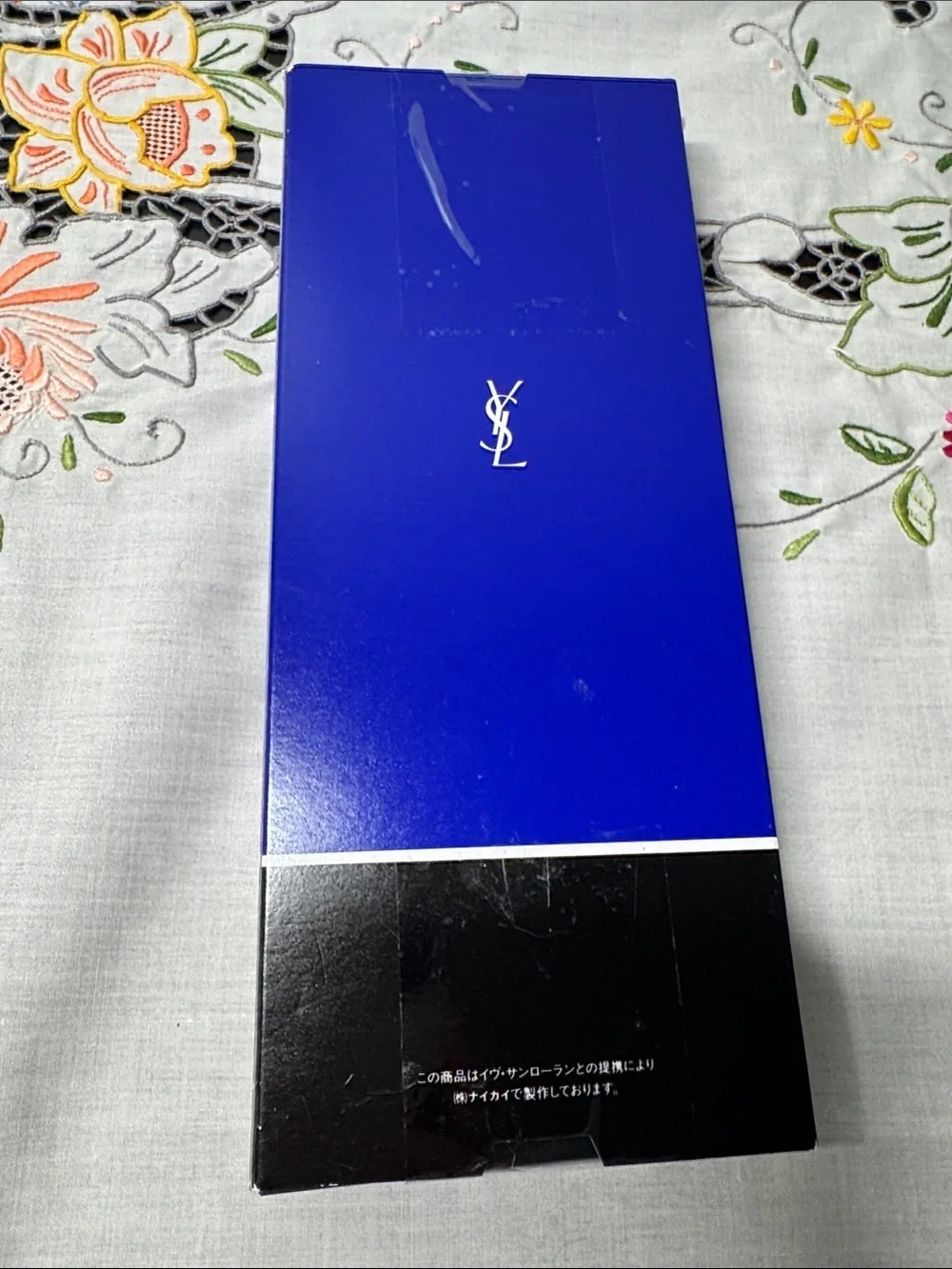 Vintage Yves Saint Laurent Navy Men’s Dress Sock in Original Sealed Box